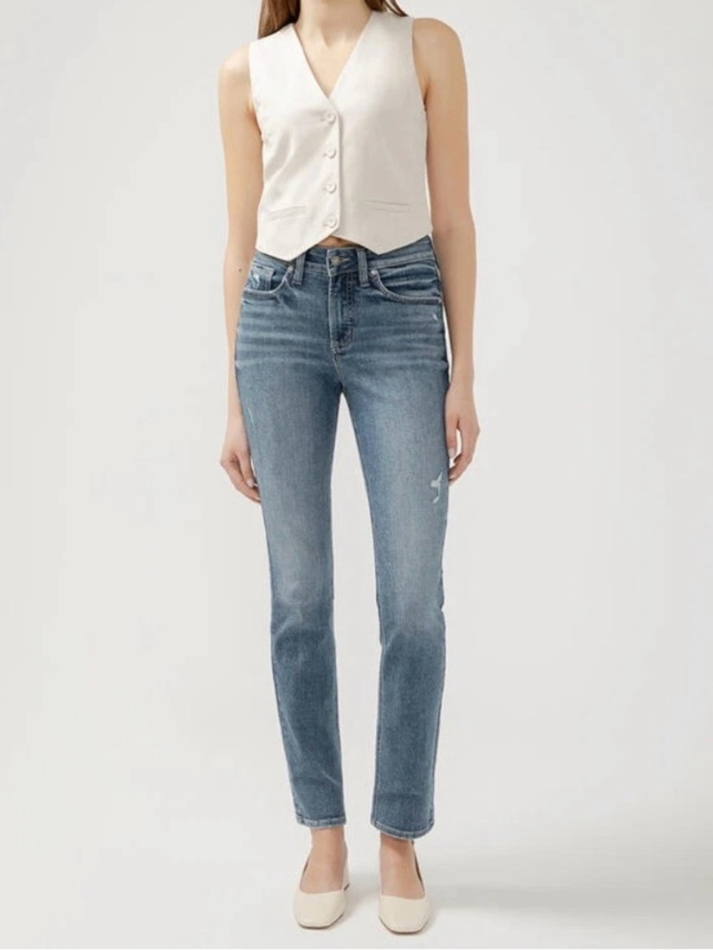 Silver Jeans Avery Straight Leg Size 29 High Rise Dark Wash